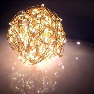 Fairy Christmas Lights Battery Operated, 10M/33Ft/100 LED Warm White String Light, Waterproof Battery Case, Indoor Lights for Xmas Tree Wedding,Party Events Garden Spring Decoration