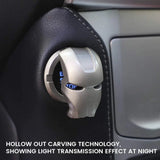 Car Start Button Cover,3D Iron Man Car Accessory Car Anti Scratch Protective Cove (Pearl Silver) pattanaustralia