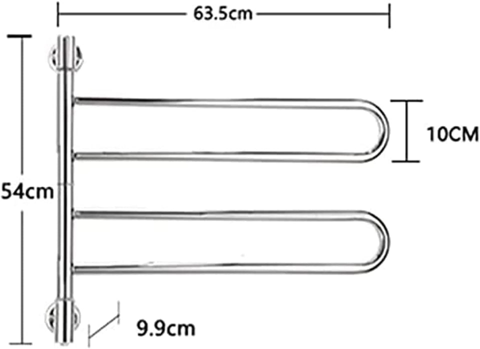 Electric Heated Towel Rail Radiator, Wall Mount Towel Rail Warmer Rack, 180° Rotating Thermostat Bathroom Electric Towel Rail