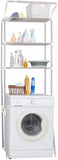 3-Tier Adjustable Washing Machine Rack over Toilet Bathroom Organizer above Washer Dryer Storage Shelf Space Saving Rack, White