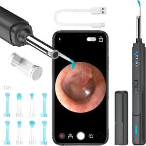 Ear Cleaner with Camera – Ear Wax Removal Tool Kit – Wireless Otoscope with LED Lights – Earwax Remover Cleaning Set – Compatible with Iphone and Android Devices – Gift for Adults, Kids and Pets (Y9 Standard)