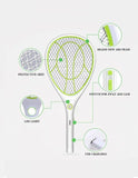 Night Cat Electric Mosquito Fly Swatter Bug Zapper Bat Racket, Pests Insects Control Killer Repellent, USB Rechargeable, LED Lighting, Double Layers Mesh Protection Pattan Australia