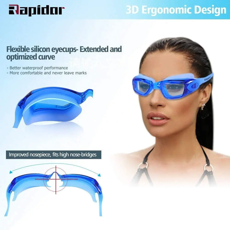 Rapidor Swim Goggles for Men, Women, Teens, Anti-Fog, Leak-Proof Pattan Australia