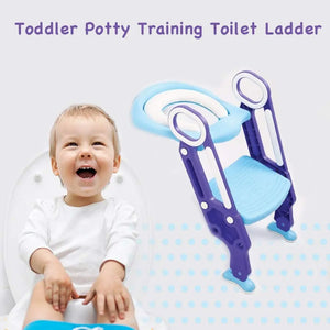 Kids Potty Toilet Training Seat with Step Stool, Soft Cushion, Adjustable Footrest Pattan Australia