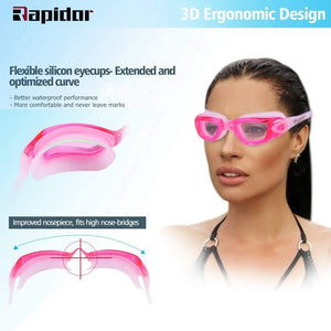 Rapidor Swim Goggles for Men, Women, Teens, Anti-Fog, Leak-Proof Pattan Australia