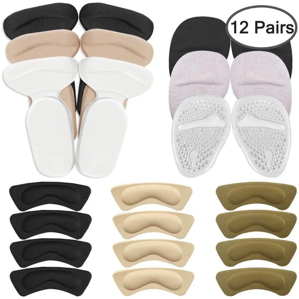 12 Pairs Heel Grips Liner Cushions Inserts for Loose Shoes Pattan Australia