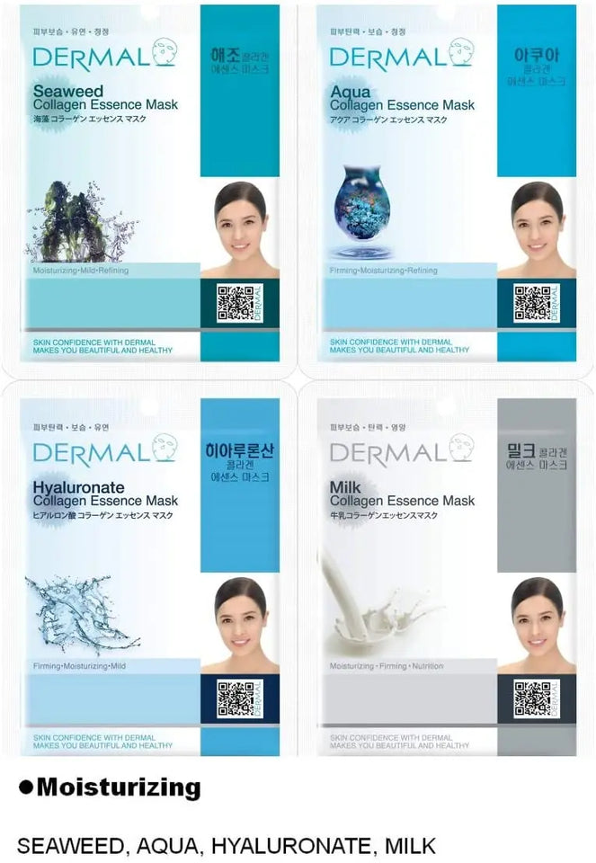 DERMAL16 Bundle Pack Collagen Essence Full Face Facial Mask Sheet. pattanaustralia