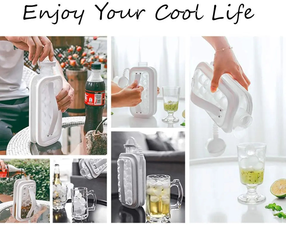 Ice Cube Molds, Tray 2 in 1 Portable Ice Ball Maker Kettle, Easy to Make 17 Grids Ice Ball for Home, Party, Beer, Whiskey, Juice, Champagne pattanaustralia