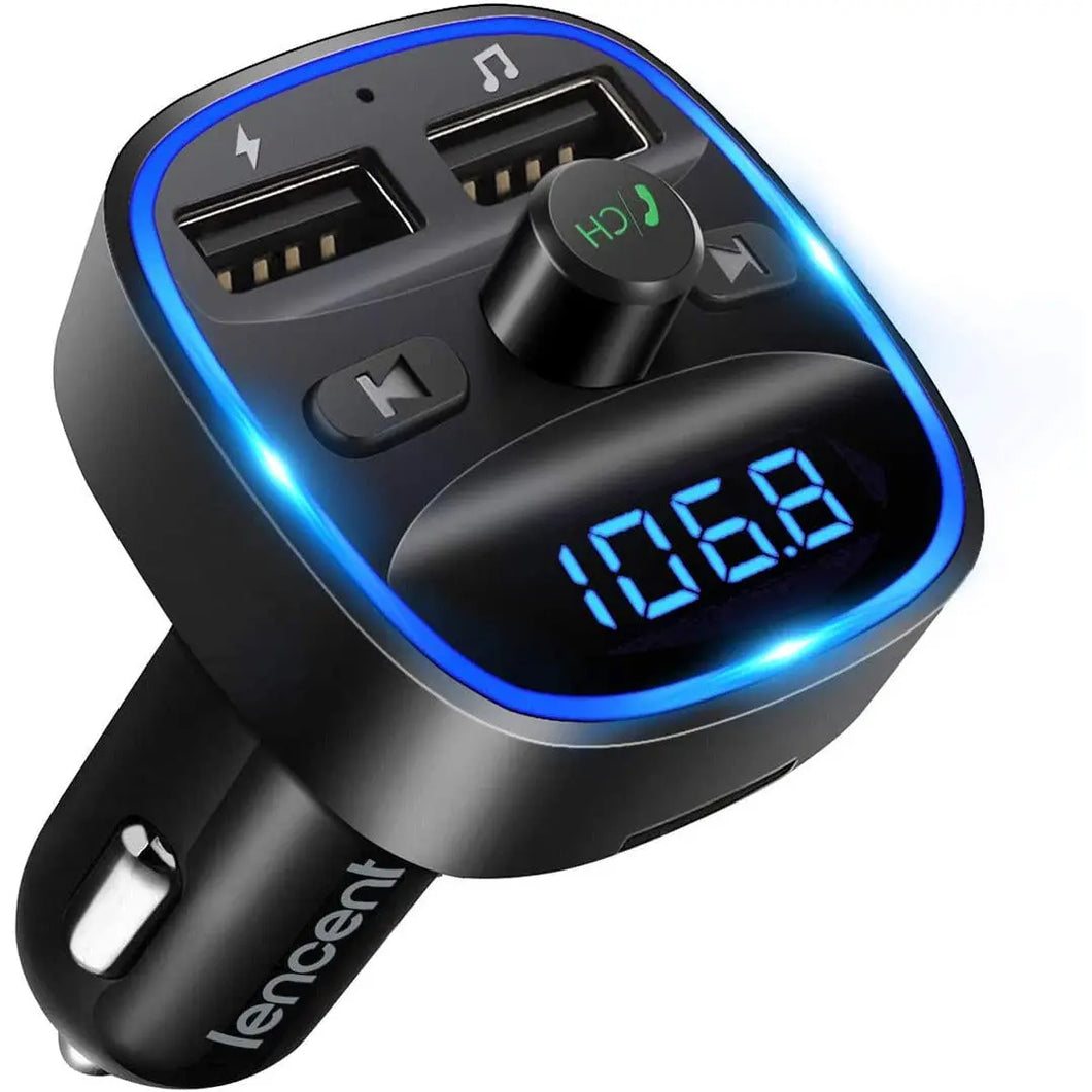 Bluetooth FM Transmitter, Wireless Radio Adapter Car Kit with Dual USB Charging, MP3 Player Support TF Card & USB pattanaustralia