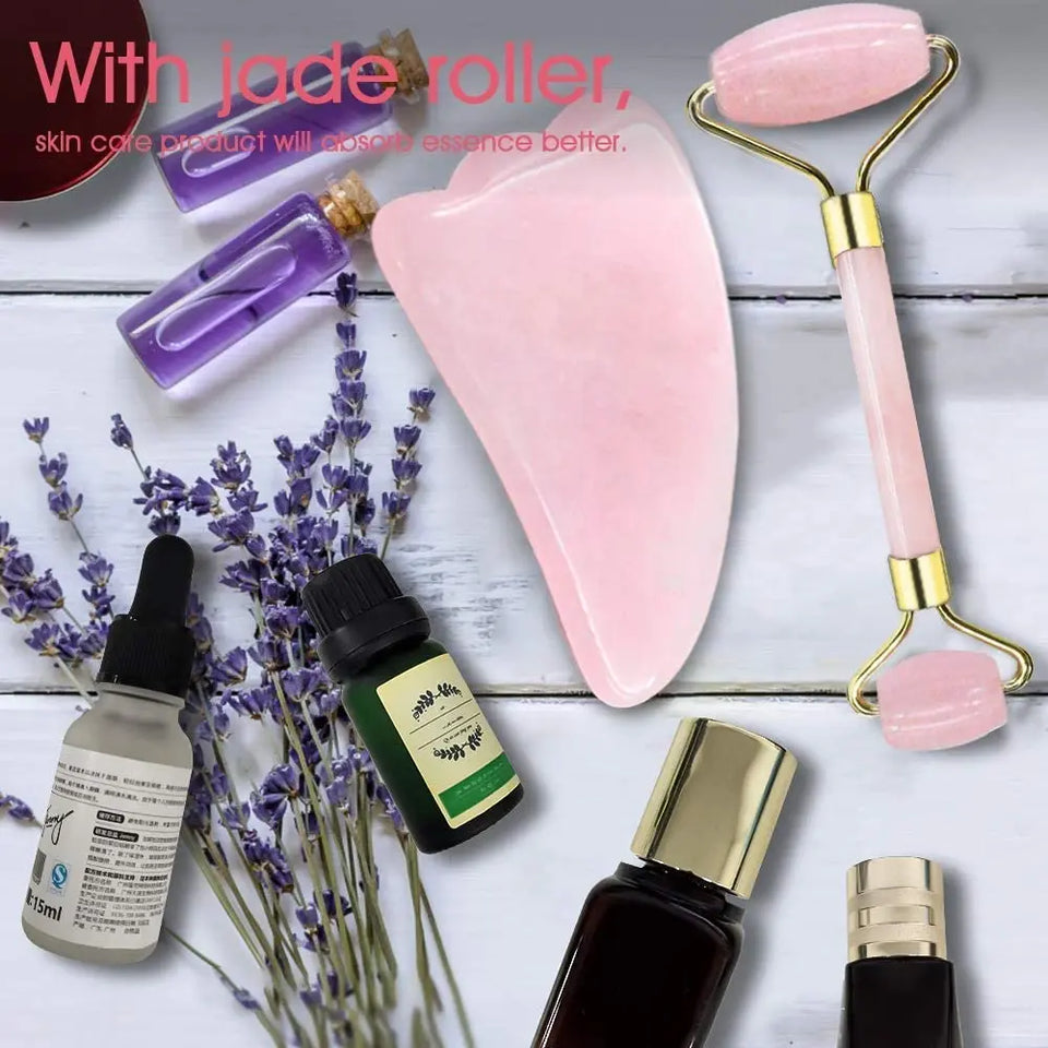 Natural Jade Roller and Gua Sha Set Facial Roller for Skin, Eyes  Noiseless Design Pattan Australia