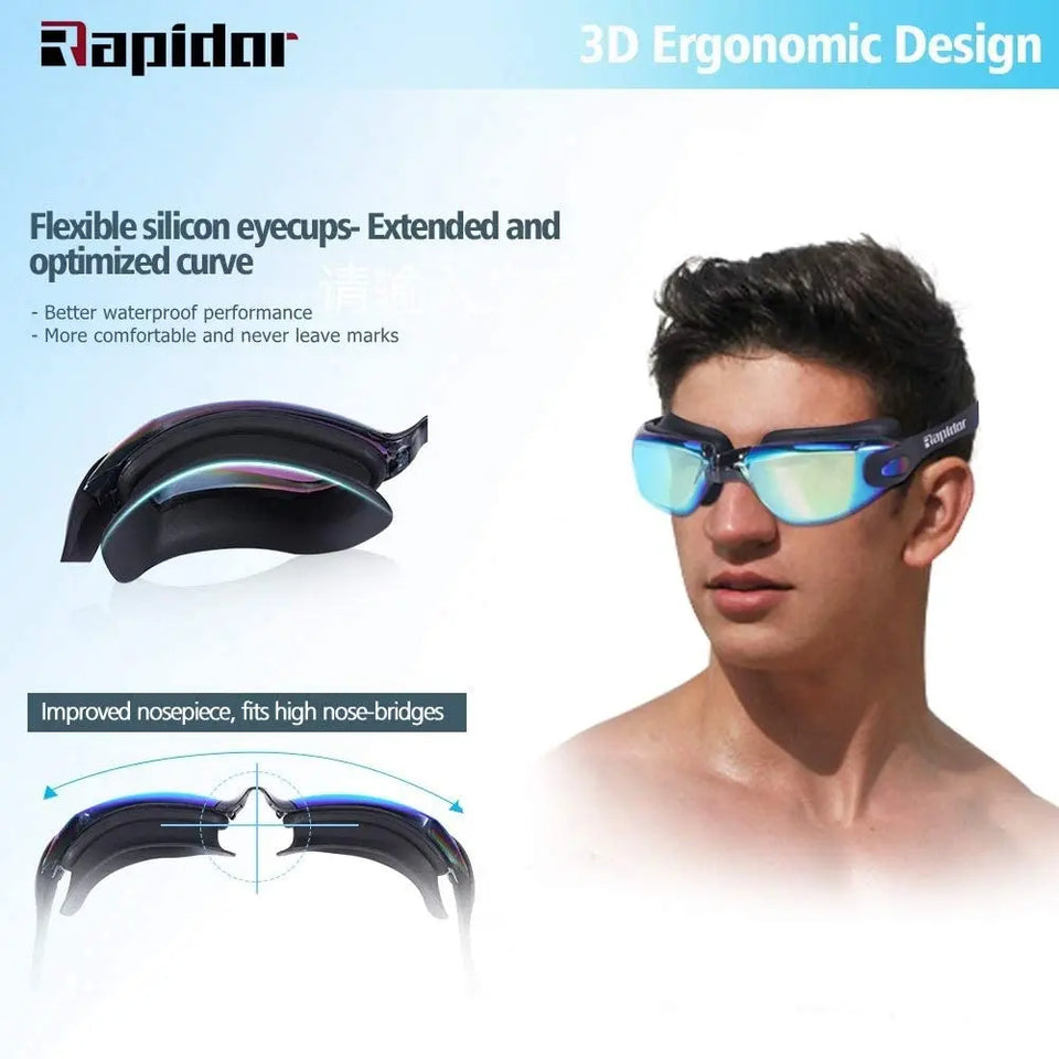 Rapidor Swim Goggles for Men, Women, Teens, Anti-Fog, Leak-Proof Pattan Australia