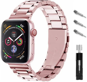 Ontube Bands Compatible with Apple Watch, Stainless Steel Link Bracelet Strap for Series SE/6/5/4/3/2/1 (42MM/44MM, Silver) pattanaustralia