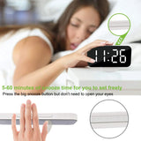 Digital Clock Large Display, LED, Electric Alarm Clock Mirror Surface for Makeup with Diming Mode, 3 Levels Brightness, Dual USB Ports White pattanaustralia