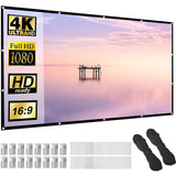 Projector Screen,120 inch 16:9 HD Foldable Anti-Crease Portable Projection Movies Screen Pattan Australia