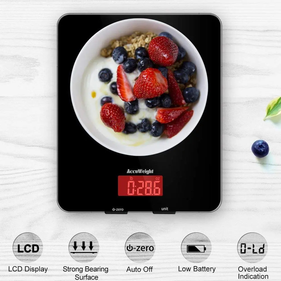 Digital Multifunction Meat, Food Scale with LCD Display for Baking, Cooking 11lb Capacity Tempered Glass pattanaustralia