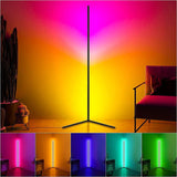 Corner Floor Lamp - RGB Colorful LED Floor Lamps with Remote Control, Adjustable for Living Room, Bedroom, Office Pattan Australia