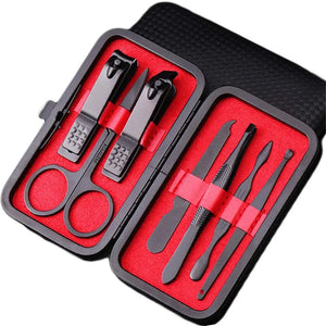 Manicure Pedicure Set 7pcs Stainless Steel Fingernail Scissors Kit Portable Travel Luxury Nail Trimmer, Clipper Grooming Kit with Storage Box pattanaustralia