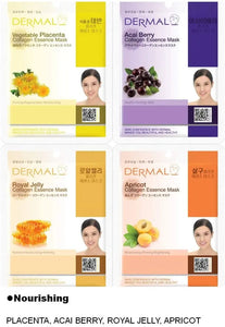 DERMAL16 Bundle Pack Collagen Essence Full Face Facial Mask Sheet. pattanaustralia