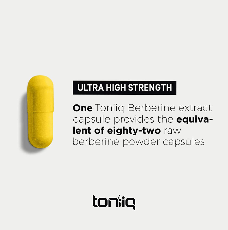 Ultra High Strength Berberine Hcl from the Himalayas - 97% Standardized Purity - All Natural Extraction - 82:1 Concentrated Extract - the Strongest Berberine 500Mg Available - 90 Veggie Capsules