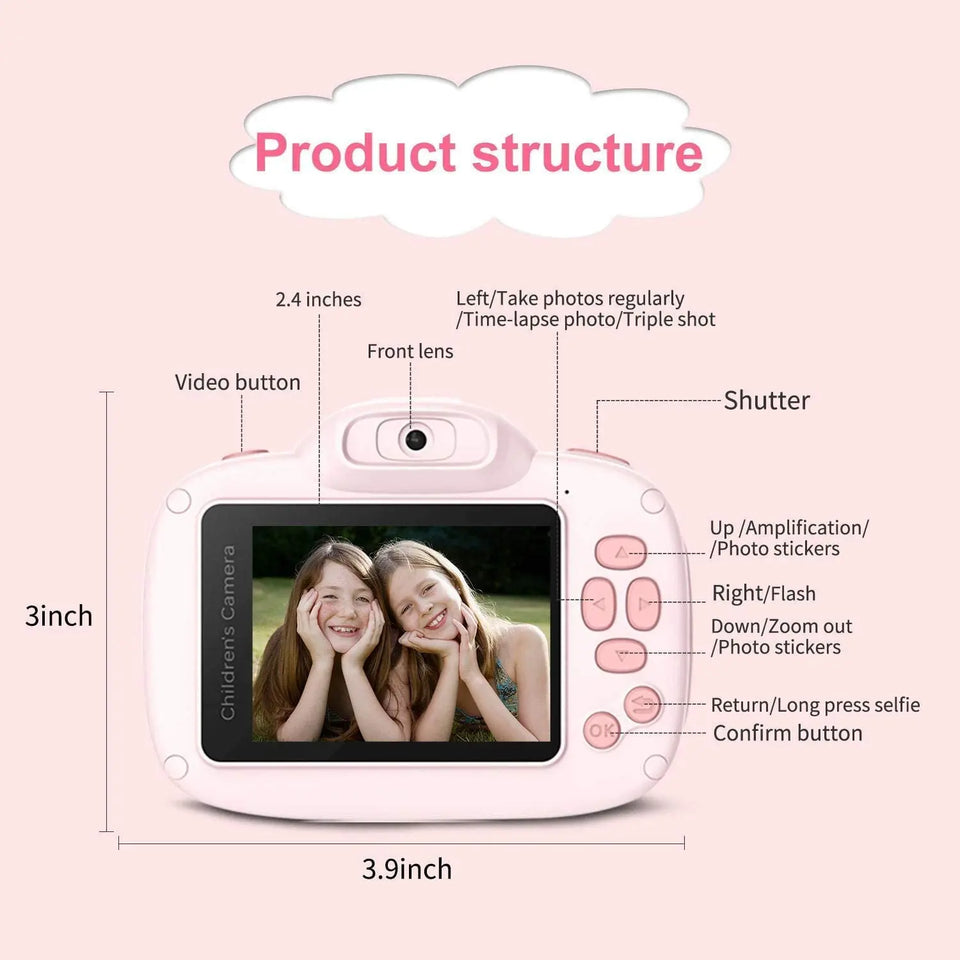 Kids Digital, 30MP  Selfie Camera for Boys and Girls, 1080P Rechargeable Video Recorder with 32GB SD Card, 2.4 inch IPS Screen pattanaustralia