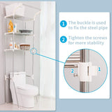 3-Tier Adjustable Washing Machine Rack over Toilet Bathroom Organizer above Washer Dryer Storage Shelf Space Saving Rack, White