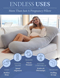 Pregnancy Pillow U-Shape Body Pillow, Maternity Pillow Support Detachable Extension - Machine Washable Jersey Cover