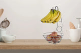 Fruit Bowl with Banana Hook, Silvery Chrome Finish, 43 cm Tall Pattan Australia