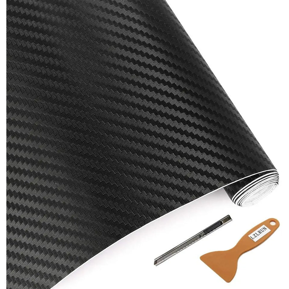 LZLRUN 3D Carbon Fiber Vinyl Wrap - Outdoor Rated for Automotive Use 12" x 60" pattanaustralia