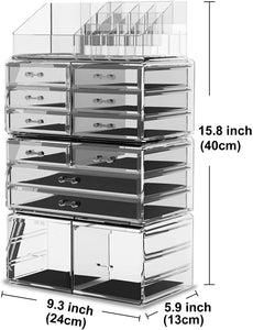 Makeup Cosmetic Organizer Storage Drawers,  Display Boxes Case with 12 Drawers (Clear) pattanaustralia