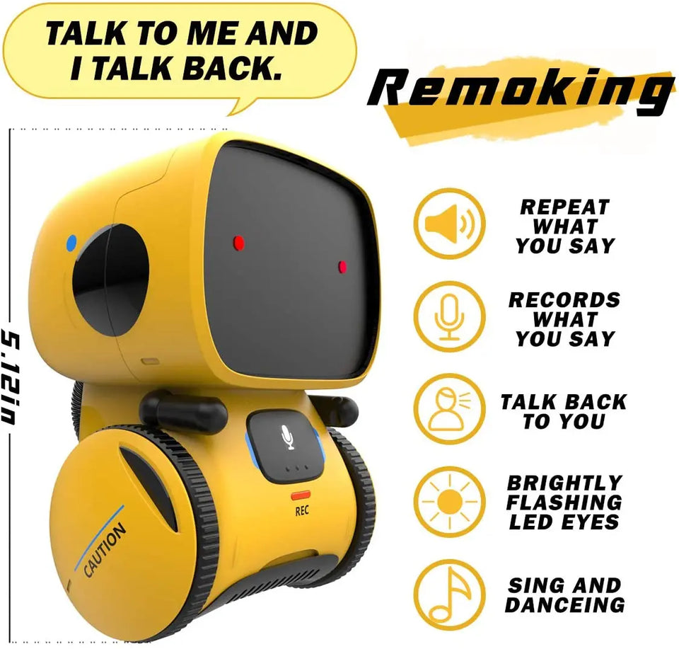 REMOKING Robot Toy for Kids,STEM Educational Robotics,Dance,Sing,Speak,Walk in Circle,Touch Sense,Voice Control, Your Children Fun Partners(Yellow) pattanaustralia