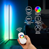 Corner Floor Lamp - RGB Colorful LED Floor Lamps with Remote Control, Adjustable for Living Room, Bedroom, Office Pattan Australia