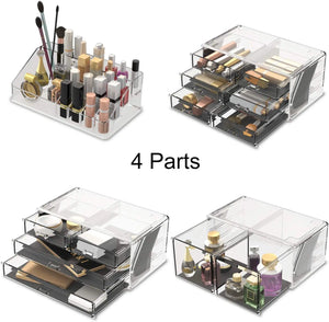 Makeup Cosmetic Organizer Storage Drawers,  Display Boxes Case with 12 Drawers (Clear) pattanaustralia