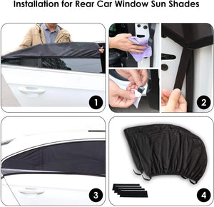REACHS Car Sun Shade Side Window for Baby, Women, Kid, Pet Breathable Mesh Fits Most SUVs and Cars - 2PCS pattanaustralia