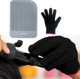 Flat Iron Travel Mat, Curling Iron Counter Protector with Heat Resistant Glove for Curling Irons 9" x 6.5" Pattan Australia