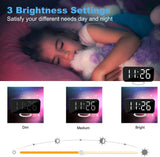 Digital Clock Large Display, LED, Electric Alarm Clock Mirror Surface for Makeup with Diming Mode, 3 Levels Brightness, Dual USB Ports White pattanaustralia