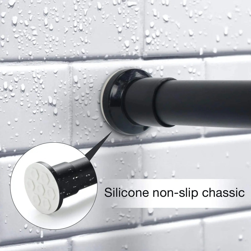 Tension Curtain Rod Room Divider,Tension Shower Window Curtain Rod,No Drilling,Very Secure-27-160 Inch,Black Pattan Australia