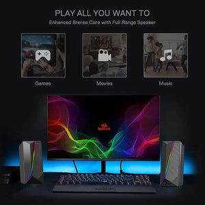 Haizr 10W RGB Gaming Computer Speaker with Colorful LED Light & Stereo Bass, USB Powered Pattan Australia