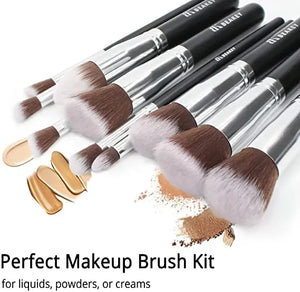 BEAKEY Makeup Brush Set Premium Synthetic Kabuki Foundation Face Powder Blush Eyeshadow Brushes Makeup Brush Kit with Blender Sponge and Brush Egg Pattan Australia
