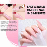 Poly Gel Nail Kit with Lamp, Pink Nude Glitter Colours Poly Nail Extension Gel Kit, Easy Quick Builder Gel with Rhinestone, Dual Forms, Complete Polygel Kit pattanaustralia