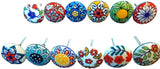 Mix Vintage Look Flower Ceramic Knobs Door Handle, Cabinet Drawer, Cupboard Pull (12 Flat) pattanaustralia