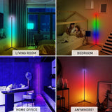 Corner Floor Lamp - RGB Colorful LED Floor Lamps with Remote Control, Adjustable for Living Room, Bedroom, Office Pattan Australia