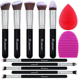 BEAKEY Makeup Brush Set Premium Synthetic Kabuki Foundation Face Powder Blush Eyeshadow Brushes Makeup Brush Kit with Blender Sponge and Brush Egg Pattan Australia