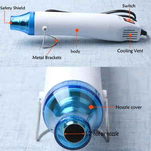 Mini Heat Gun with 127 pcs Heat Shrink Tube, Portable Hot Air Gun for Heat Shrink Tubing, DIY Craft Pattan Australia