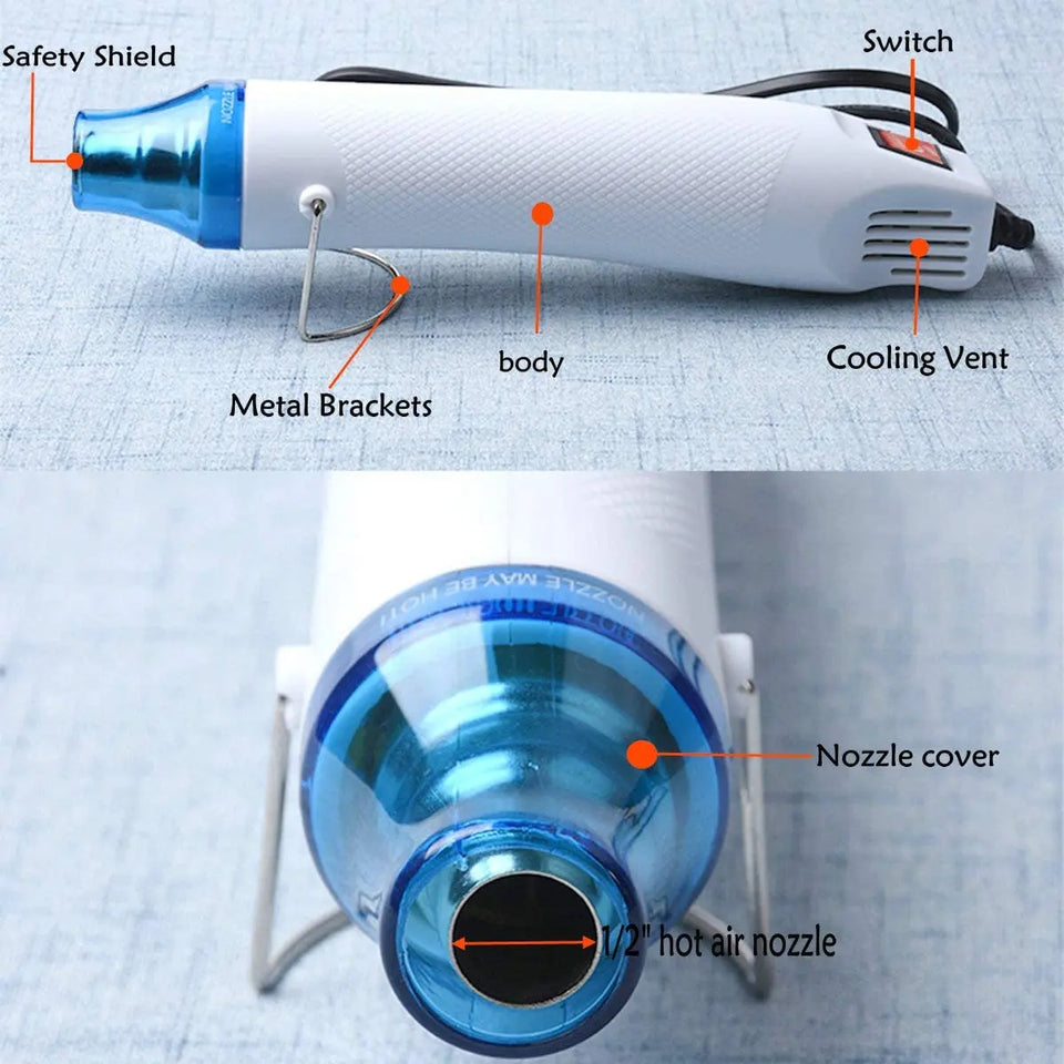 Mini Heat Gun with 127 pcs Heat Shrink Tube, Portable Hot Air Gun for Heat Shrink Tubing, DIY Craft Pattan Australia