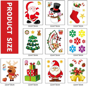 Miss Rui 10 Sheets Christmas Window Stickers, Snowflakes, Reindeer, Santa Claus Static Clings for Decoration Pattan Australia