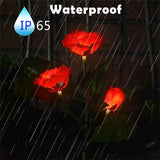 Solar Rose Lights Outdoor Solar Garden Stake Lights, 2 PCS Solar Flowers Lights Outdoor Garden, Waterproof LED Roses Flowers Lights Yard Decorations Outdoor Color Changing (Red)