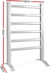 Electric Heated Towel Rail Rails Warmer Rack Aluminium Bar Bathroom