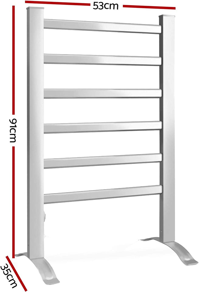 Electric Heated Towel Rail Rails Warmer Rack Aluminium Bar Bathroom