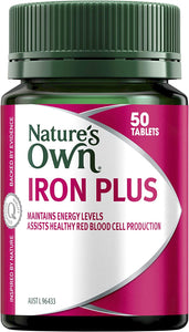 Iron plus for Women'S Health - Supports Iron Levels, Energy Levels and Immune System Function, 50 Capsules