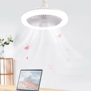 Ceiling Fans with Lights, E27 LED Lighting Outdoor Ceiling Fan, Low Profile Ceiling Fan with Lights and Aromatherapy Tablets, Small Enclosed Ceiling Fan for Kids Room, Kitchen, Bedroom (White)